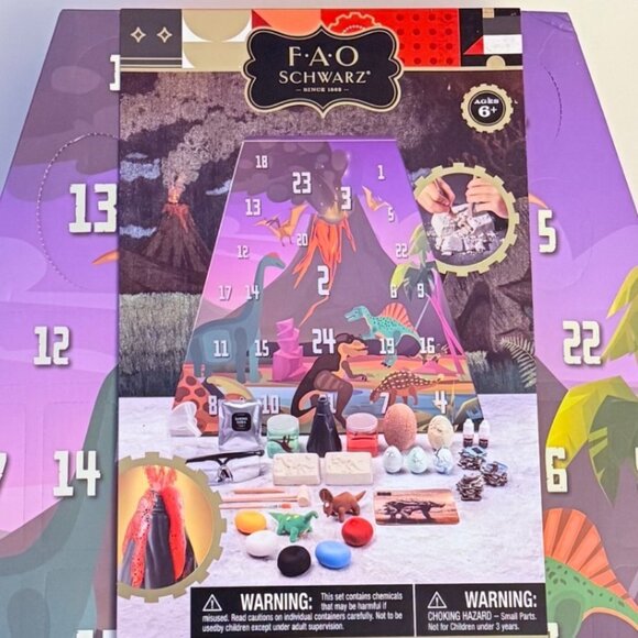 FAO Schwarz Christmas Dinosaur Advent Calendar Countdown STEM Toy Set For Kids - Picture 7 of 11